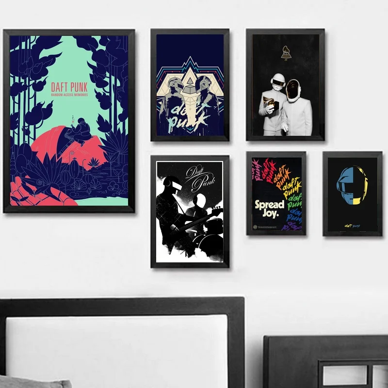 

Daft Punk The Weeknd Starboy Metallic Hot Rap Music Stars Art Print Poster Silk Light Canvas Painting Home Decor