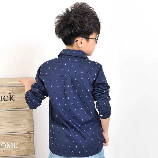 Camisa de larga para niños, camisa de punto de onda, Color azul marino y blanco, 4-12 años, Otoño, primavera otoño _ - AliExpress Mobile