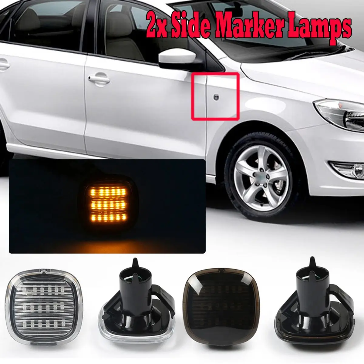 

1pair LED Side Marker Wing Repeater Indicators Light for AUDI A3 A4 A8 for SKODA Fabia SEAT Cordoba 4D0949127 1U0949127B
