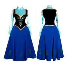 New Princess Anna Made Cosplay Costume For Adult Women With Cloak Coronation Dress Drop Shipping