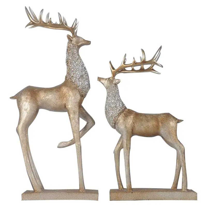 AUGKUN 2 PCS لكل مجموعة عاشق زوجين الغزلان زينة زخرفية للعيش خزانة للغرفة مبتكرة الأوروبية نمط حامل تلفاز لغرفة النوم