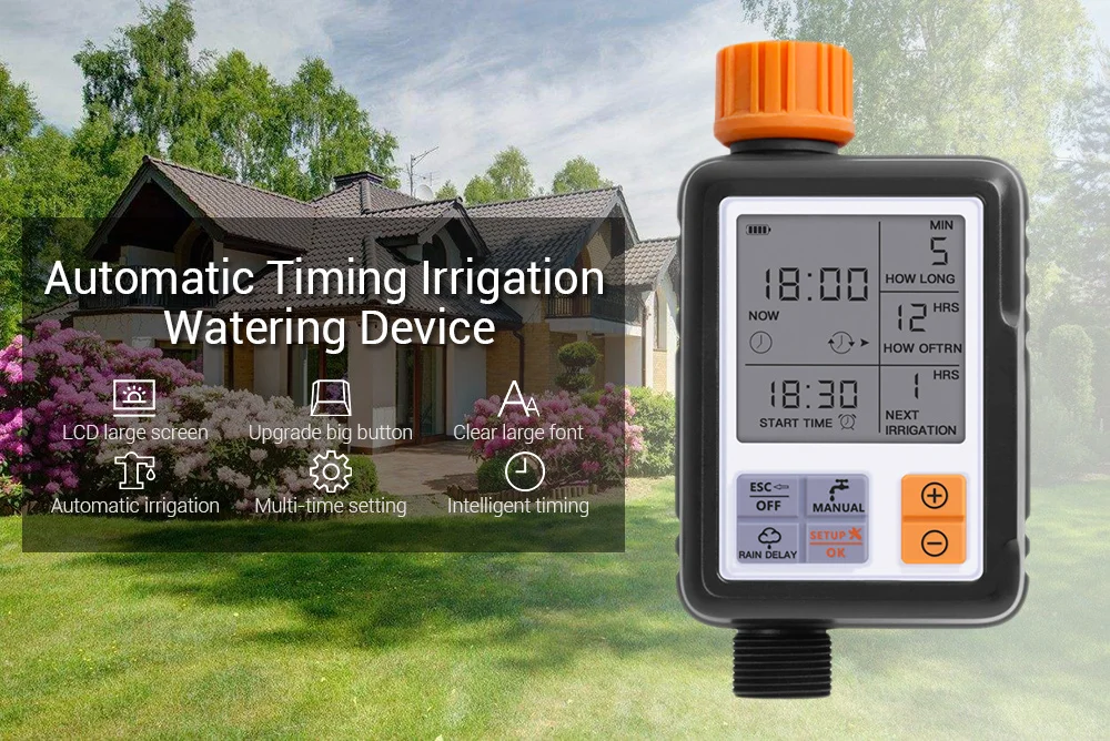 

Automatic Electronic Water Timer LCD Screen Sprinkler Controller Outdoor Garden Timer Automatic Watering Device Irrigation Tools