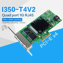 Фанми I350-T4V2 4-Порты и разъёмы Gigabit Ethernet PCI Express X4 intel I350AM4 адаптером сервера сетевой карты