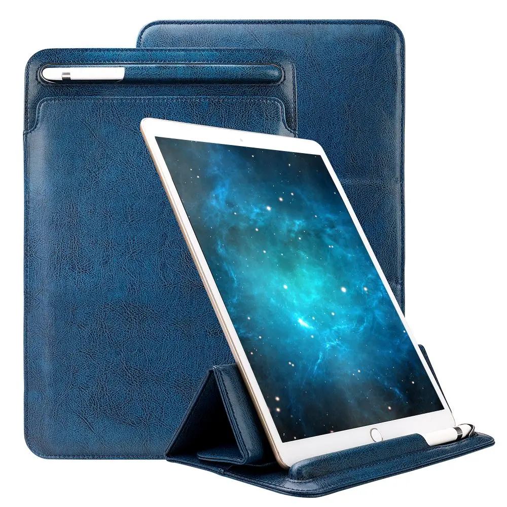 

for iPad Pro 12.9 Inch 2017 Anti-Scratch Case with Card Slots and Pen Holder PU Leather Tablet Case Flip Stand Cover