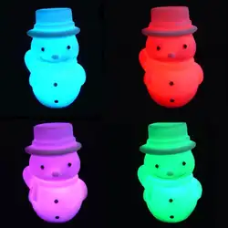 Прекрасный Снеговик в светодио дный Форме СВЕТОДИОДНЫЙ ночник вечерние домашний Декор лампа ребенок подарок игрушка случайный