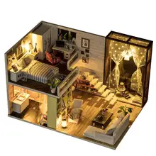 RCtown DIY деревянная кукольная домик миниатюрная кукольная мебель набор игрушек для детей подарок на Рождество