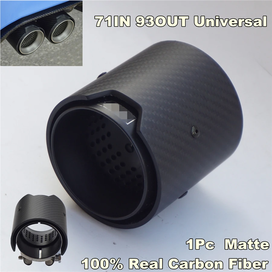 

1 Piece Matte Carbon Fiber Exhaust tip 71MM INLET OD 93MM OUTLET OD For BMW M Performance