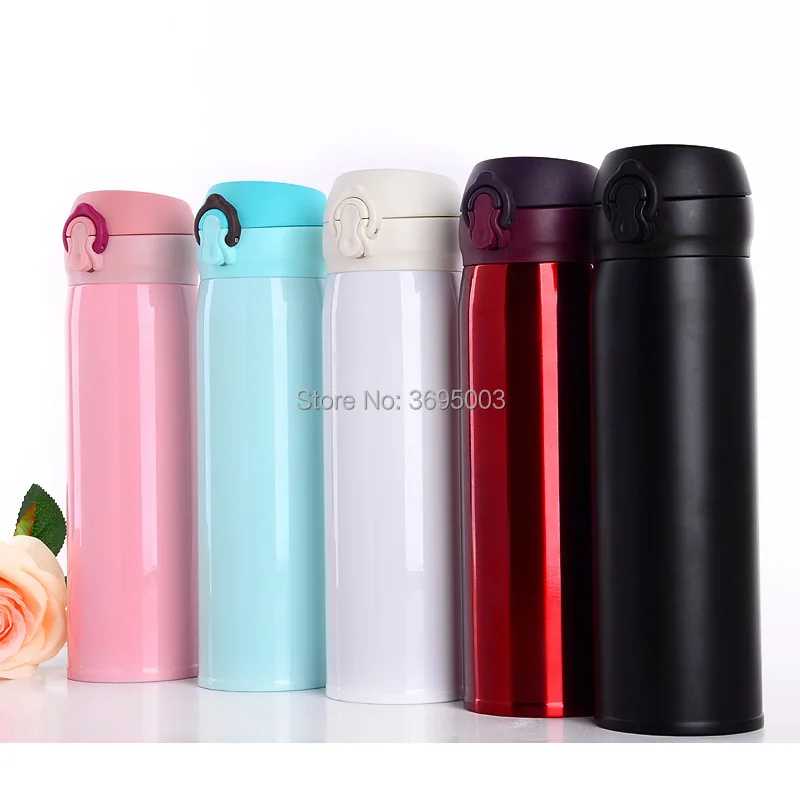 

450ml Travel Mug Water Thermos Stainless Steel Double Wall Thermal Cup Bottle Vacuum Cup School Home Tea Coffee Drink Bottle