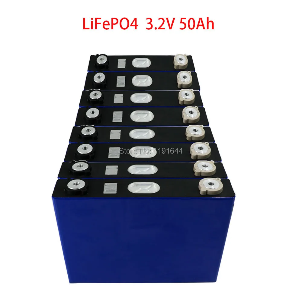 

8PCS/Lot 3.2V 50Ah LiFePO4 Max Continuous 150A Discharge For 24V E-Scooter Golf Cart Electric Wheelchair