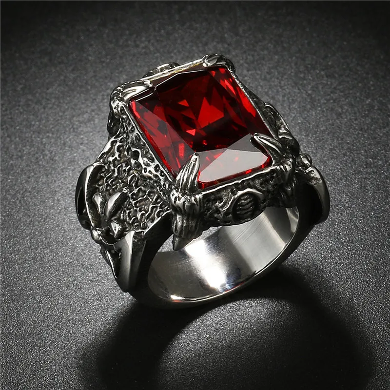 Buy YAKAMOZ Punk Classic Gothic Claw Stone Rings for