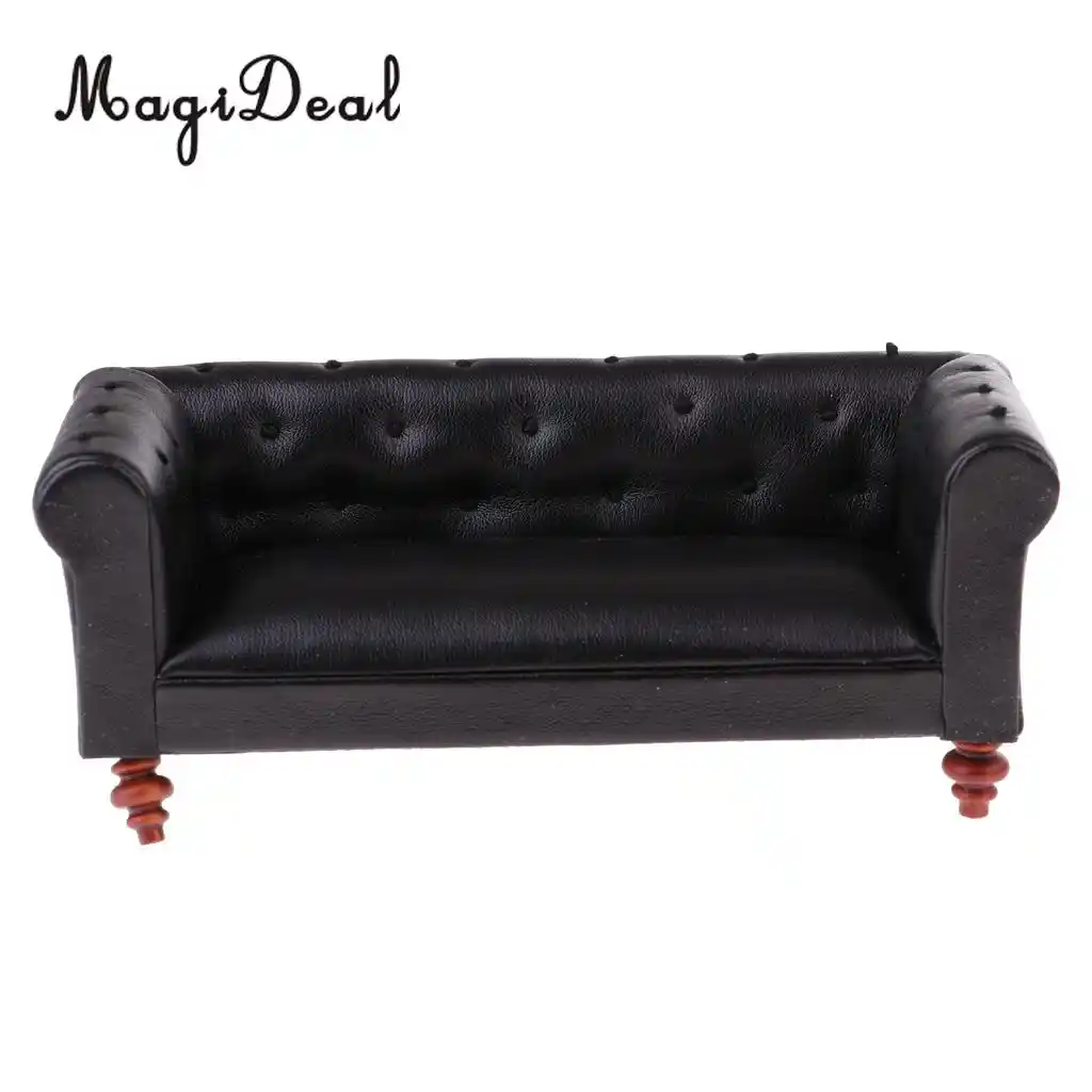 Detail Feedback Questions About 1 12 Scale European Style Leather 1 12 Scale European Style Leather Long Sofa Couch Chair Miniature Model For Dollhouse Any