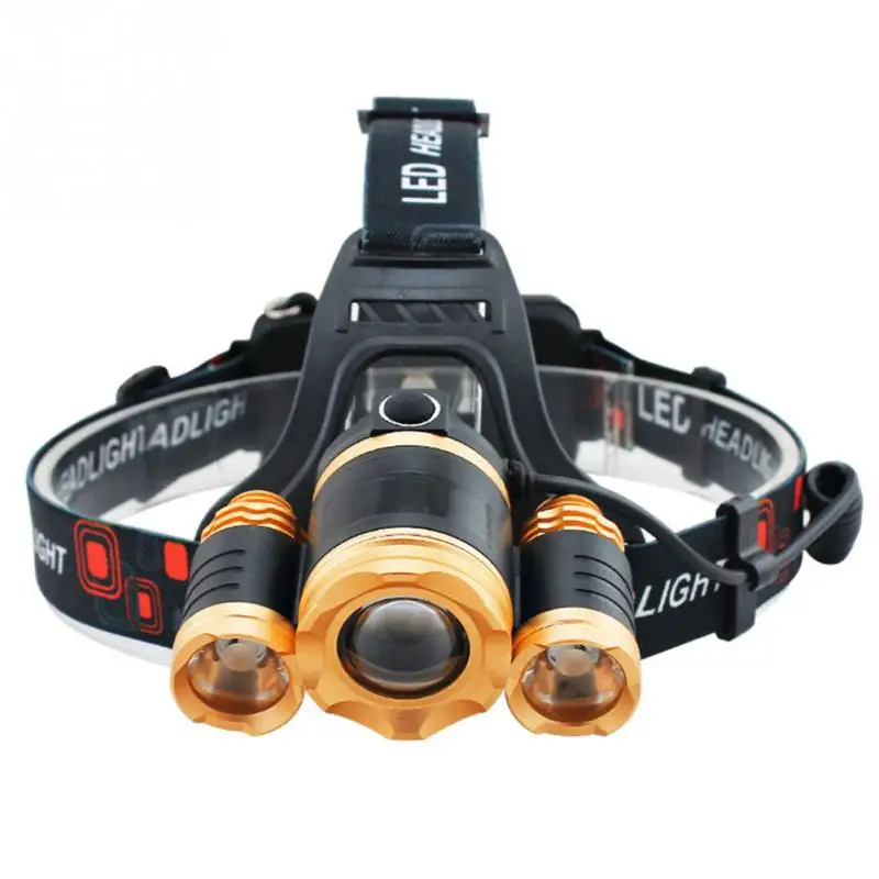 

Zoomable LED Headlamp Head Flashlight Torch Sensor Rechargeable Head Light Forehead Lamp Head Fishing Headlight #1101