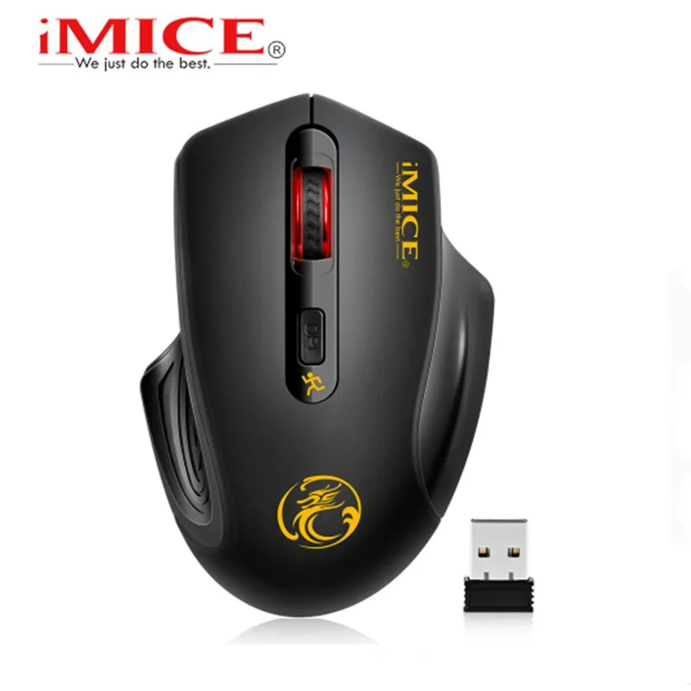 

iMICE 2.4GHz Wireless Mouse Ergonomic 1600DPI Optical Computer Mause 4 Buttons Mini Mice With USB C Adapter For PC Laptop