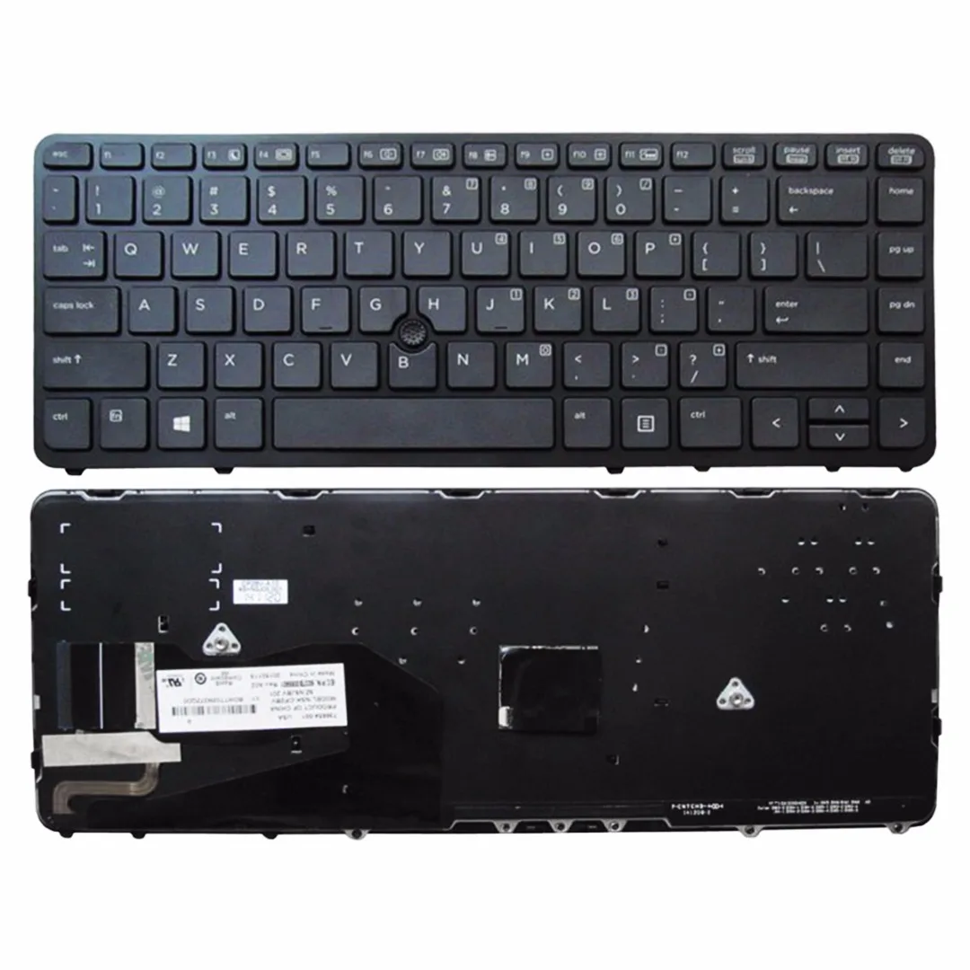 

1pc US Black Laptop keyboards For HP EliteBook 840 G1 850 G1 Backlit Keyboard With Frame 736654-001
