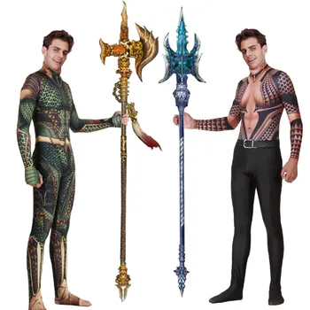 

Marvel Aquaman Cosplay Halloween Costume Zentai 3D Print Arthur Curry Orin Superhero Bodysuit Suit Jumpsuits Cloak