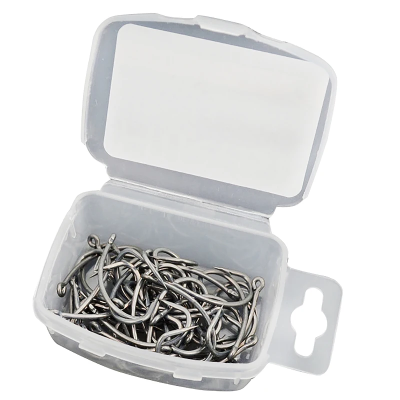 

Hirisi 100Pcs High-Carbon Steel Barbed Carp Fishing Hooks Pack