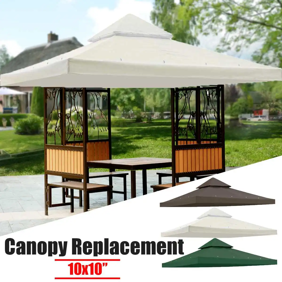 

10x10'' Outdoor Awning Garden Patio Gazebo Tents for Garden Events Party Beach Canopy Pergolas Summer Sun Shelter