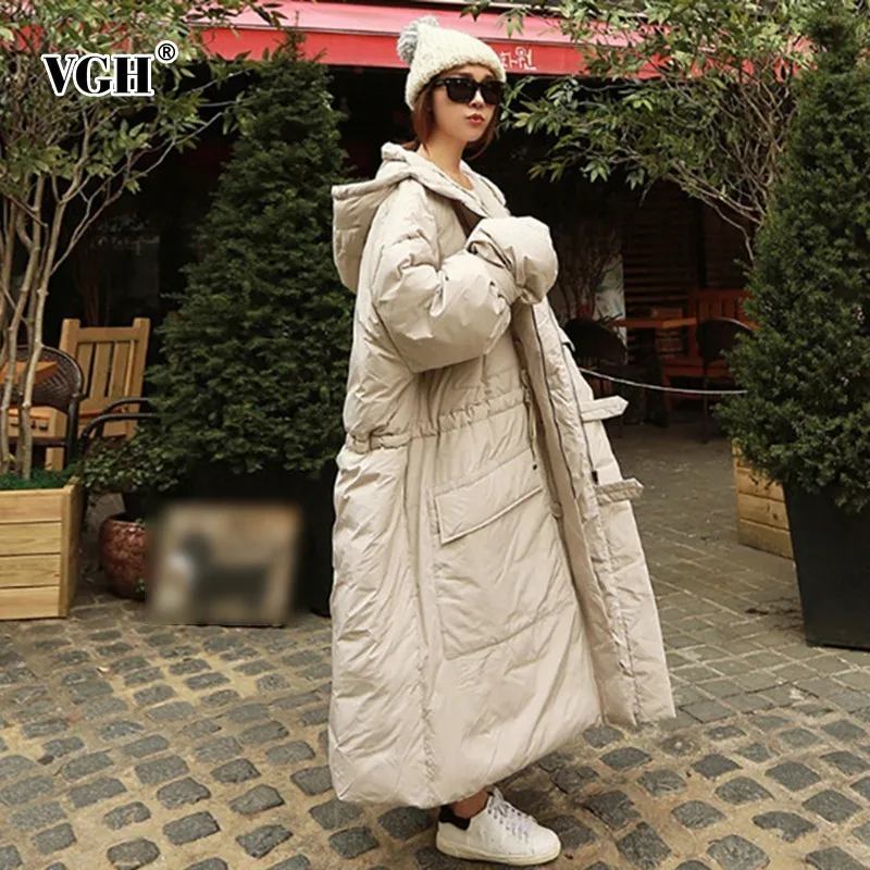 

VGH 2019 Winter Women's Parka Jackets Hooded Loose Oversize Thick Fashion Casual Elegant Female Coat Winter New