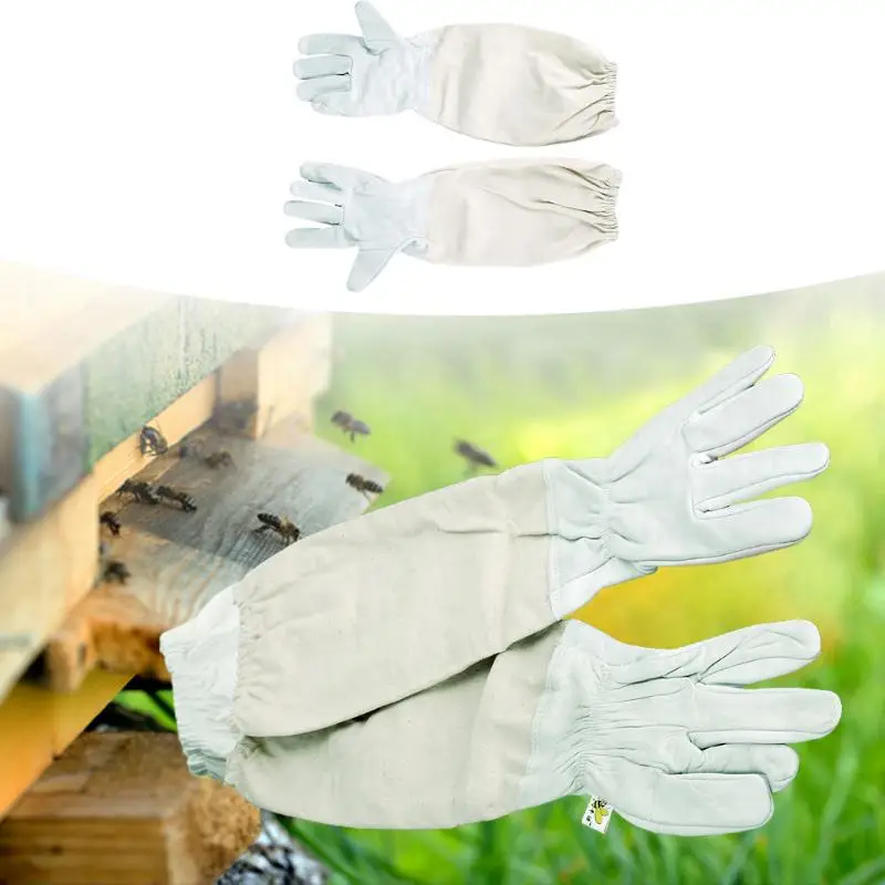 1 пара защитных пчеловодческих перчаток с длинными рукавами высокого качества из козьей кожи для пчеловодства вентилируемый инструмент для пчеловодства инструмент для предотвращения пчеловодства