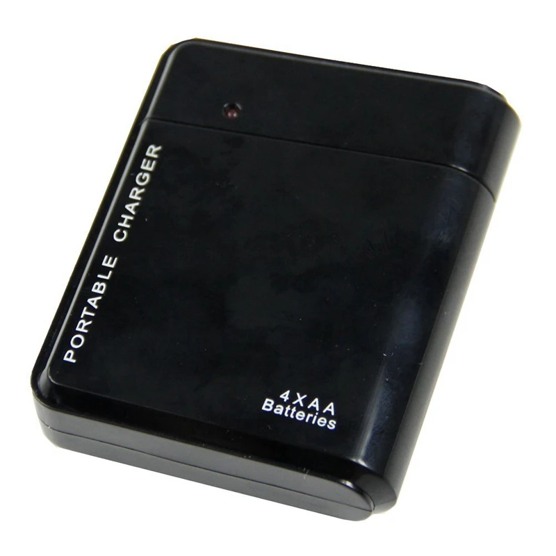 

FULL-Black 4X AA Battery Portable Emergency Power Charger USB For Cell Phone