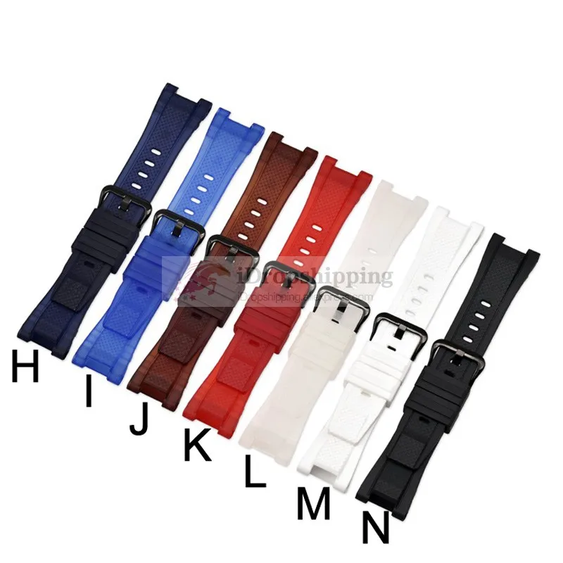 Black Silicone Rubber Watchband for Casio GST-W300G/W300/S300G/S300/S210B/S100G/S110/W100/W-110 Rubber Watch Strap+Tool