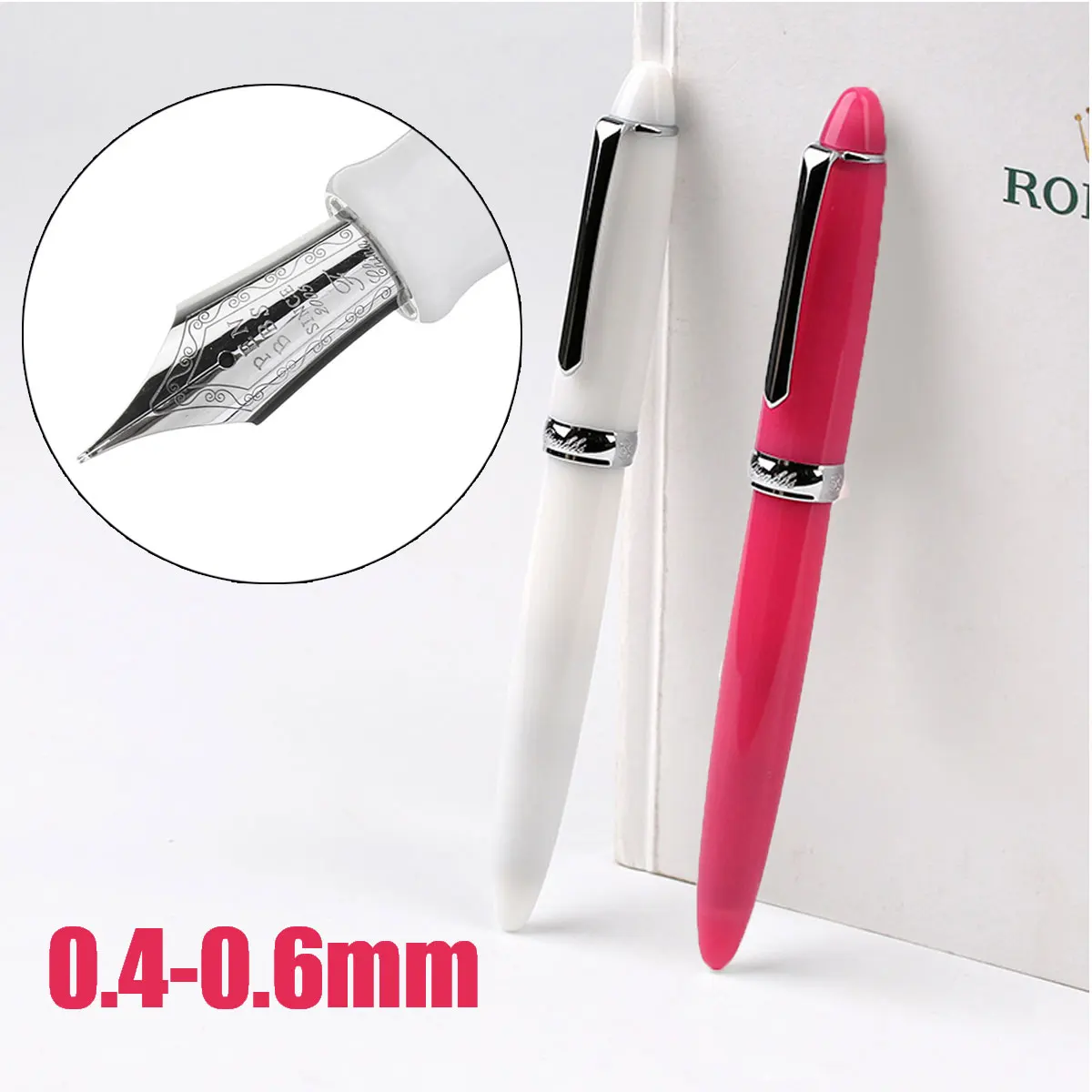 

Luxury 308 Resin Business Fountain Pen 0.4~0.6mm Fine Nib Smooth Writing Pen With Gift Box for School Office