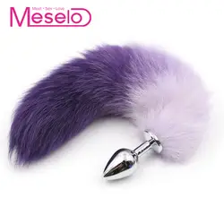 Meselo Faux Fox Tail Анальная пробка из нержавеющей стали металлическая Анальная пробка Анус Секс-игрушки для женщин пары эротические взрослые