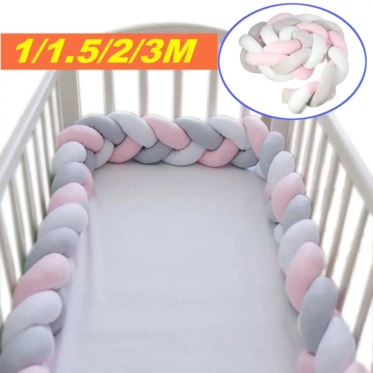 

1/2/3M Cotton Baby Pillow Bumpers Made Form Cushions For Kids Crib Protection Infant Cot Bedding Navy Stars Newborn Bed Bedding