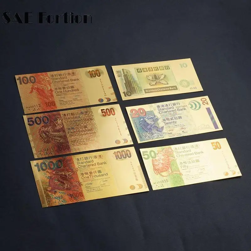 

SAE 6pcs/set Chartered Bank Hong Kong Commemorative Banknotes Non Currency Souvenir Hong Kong Commemorative Banknotes JNB9313