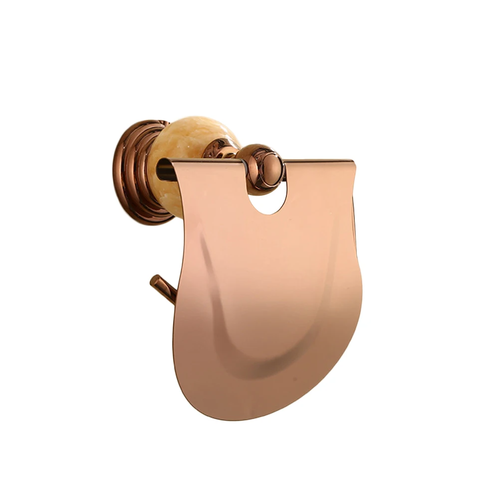 

1PC Rose Gold Jade European Zinc Alloy Wall Mounted Shelf Holder Storager Container Paper Rack for Bathroom Toilet Household