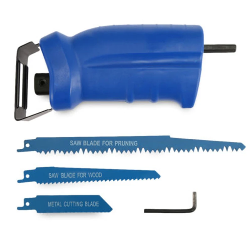 

350W Reciprocating Saw Adapter Metal Cutting Tool Electric Drill 3 Blade Attach