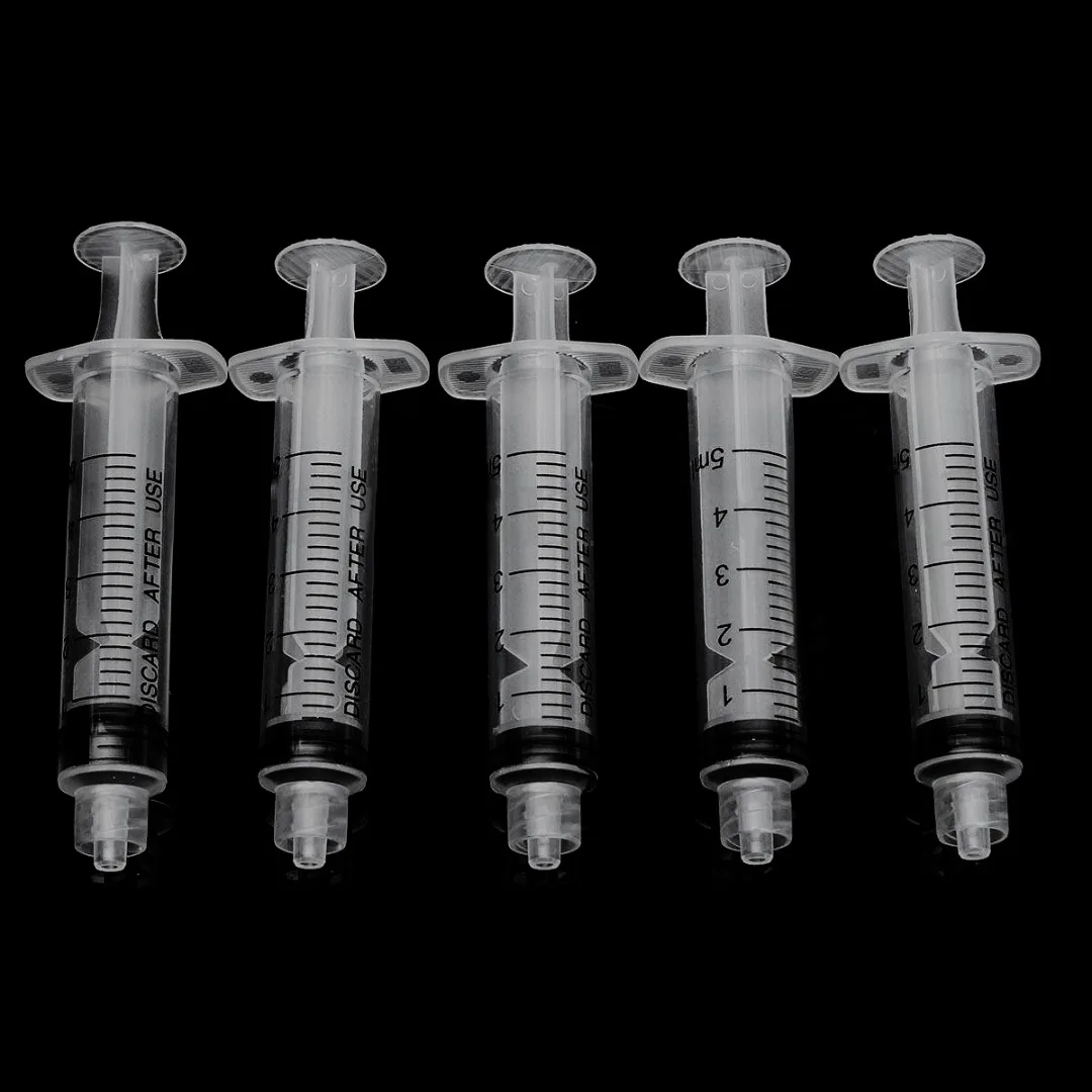 

5 Piece Dispensing Syringes 5ml Syringe Crimp Sealed-Blunt Needle Tips For Glue Oil Ink Industrial Dispensing Supplies