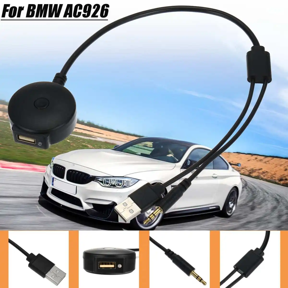 

3.5mm Jack AUX USB Interface bluetooth 4.0 Module Receiver Cable Adapter for BMW for Mini Cooper Car Wireless Audio Input