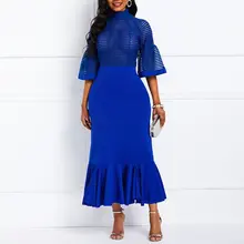 Женские макси платья, сексуальные, вечерние, Клубные, элегантные, для путешествий, размера плюс, Русалка, высокая талия, сплошные, Falbala, желтые, весенние, женские, модные платья