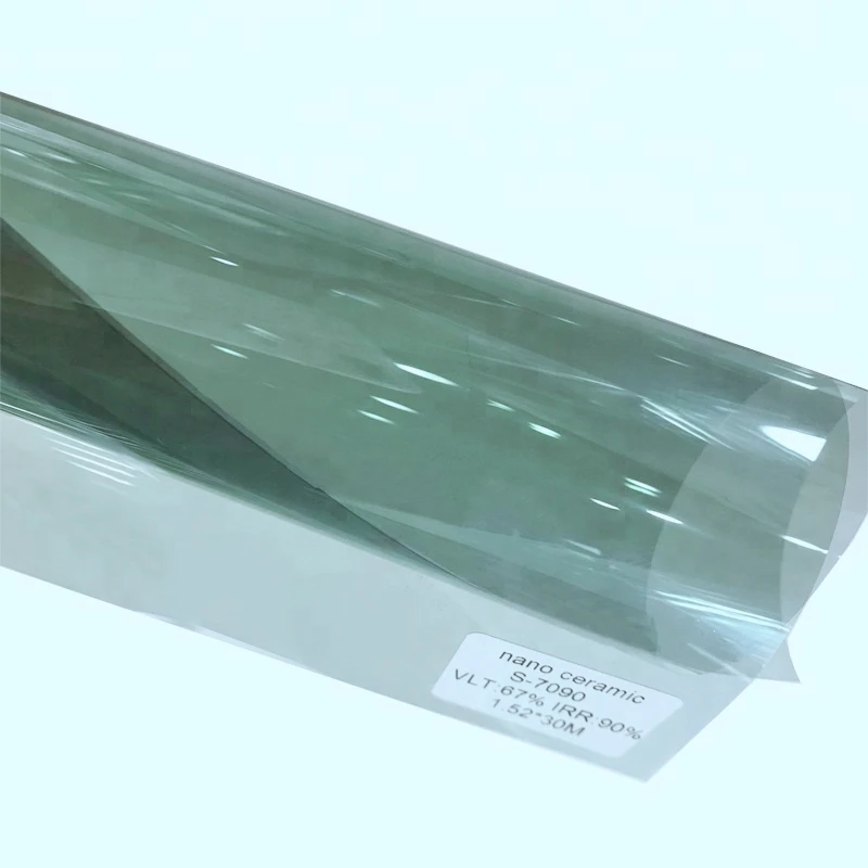 Tanio 70cmX152cm IR100 % VLT70 % ochrona UV jasnozielona Nano