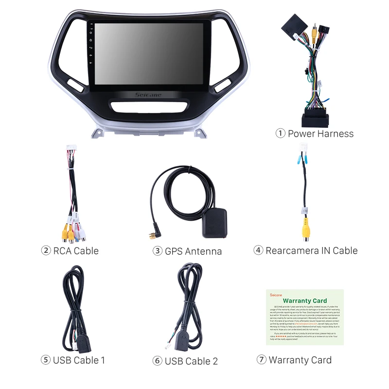 Perfect Seicane 10.1" GPS 2 Din Touchscreen Android 8.1 Stereo Player Vehicle Radio For 2016 Jeep Grand Cherokee Head Unit Backup camera 3