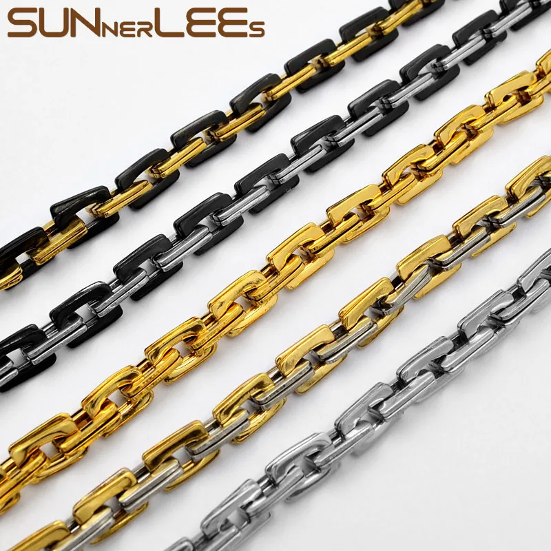 SUNNERLEES модные ювелирные изделия 316L ожерелье из нержавеющей стали 6 мм