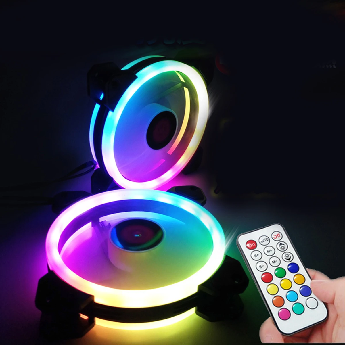 SOONHUA цветной светодиодный чехол кольцо с вентилятором прочный 5 шт. RGB вентилятор