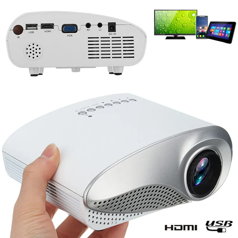 New Clear Mini Portable 1080P 3D HD LED Projector Multimedia Home Theater USB VGA HDMI TV Home Theatre System