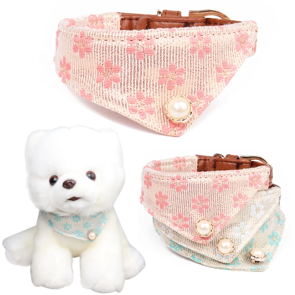 

3 Colors Dot Small Dog Collar Soft Leather Dog Leash Cute Bow Cat Collar Pet Teacup Chihuahua Collar