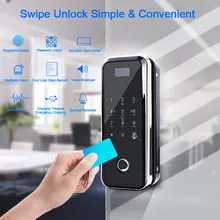 Digital Door Lock Glass Door Lock Electric With Touch Fingerprint Keypad Smart Card Remote Control Office Home electronic Lock fingerprint lock office glass door single double door password lock card remote sensing remote control electronic access control