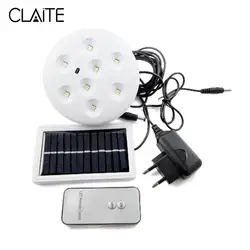 CLAITE 8 светодиодный ных солнечных батареях Открытый Палатка свет дистанционное управление Кемпинг лампы панели солнечные огни для