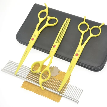 

Meisha 7.0" Japanese Steel 440c Dog Cat Cutting Scissors Animals 6.5" Thinning Shears Pet Grooming Hair Accessories Tools HB0196