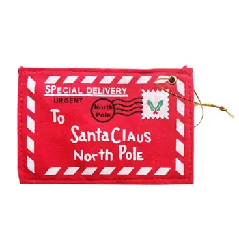 

To Santa Claus Red Christmas Greet Envelope Pendant Christmas Decor Bags Xmas Girl Gifts School Home Accessories