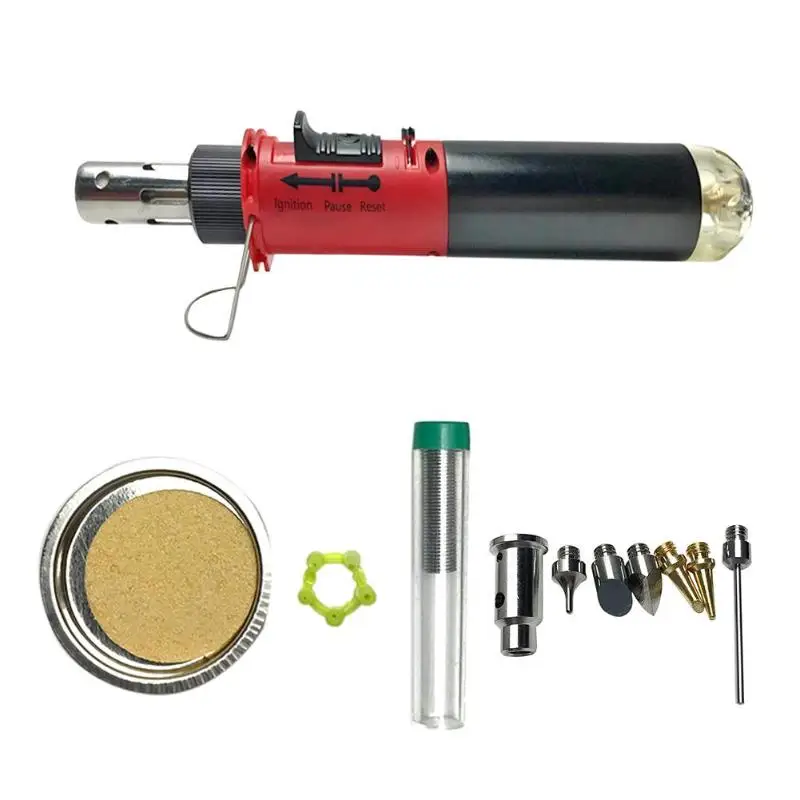

12-in-1 Gas Soldering Iron Cordless Welding Pen Butane Blow Torch Solder Iron Welding Tools Set Electric Gas Soldering Iron