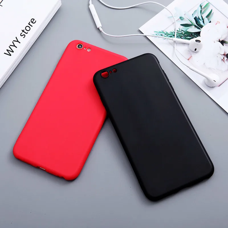 Чехол для Телефона iPhone 7 6 6s 8 X Plus 5 5S XR XS Max простой однотонный Мягкий ТПУ чехол