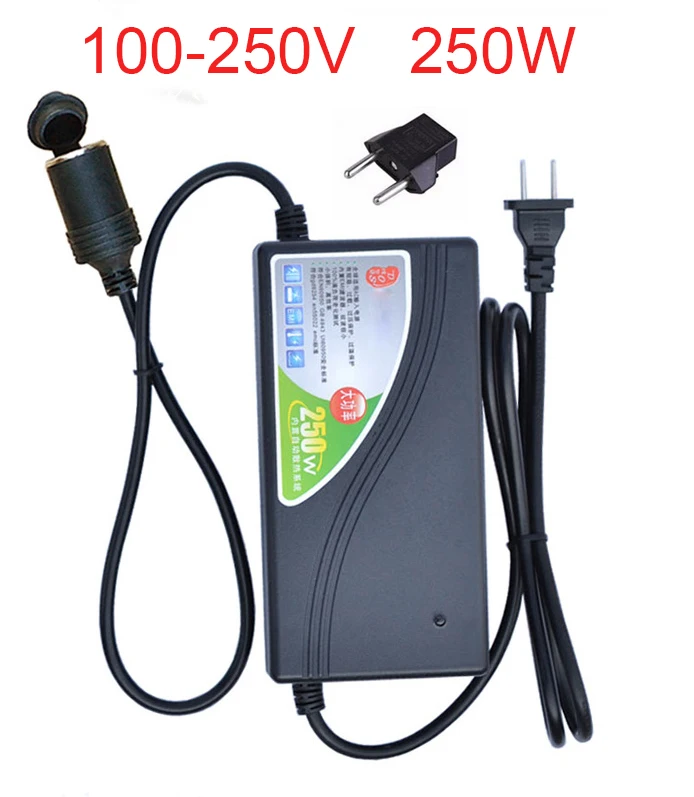 

250W Power converter adapter 110/220V-240V AC input DC 12V 20A output Car Charge Socket Power Cigarette lighter Adapter