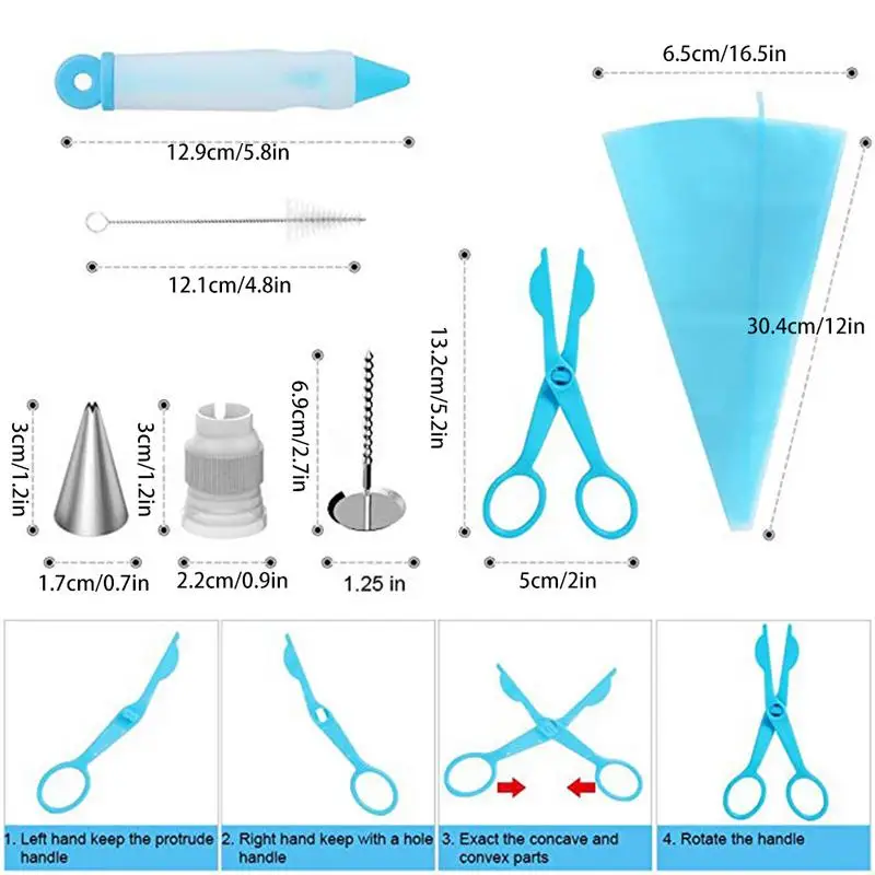 43 шт./компл. монтажный шаблон насадка ножницы Насадка-скребок Ручка кондитерских мешков для крема монтажный гвоздь щеточка для чистки Кухня Инструменты для тортов