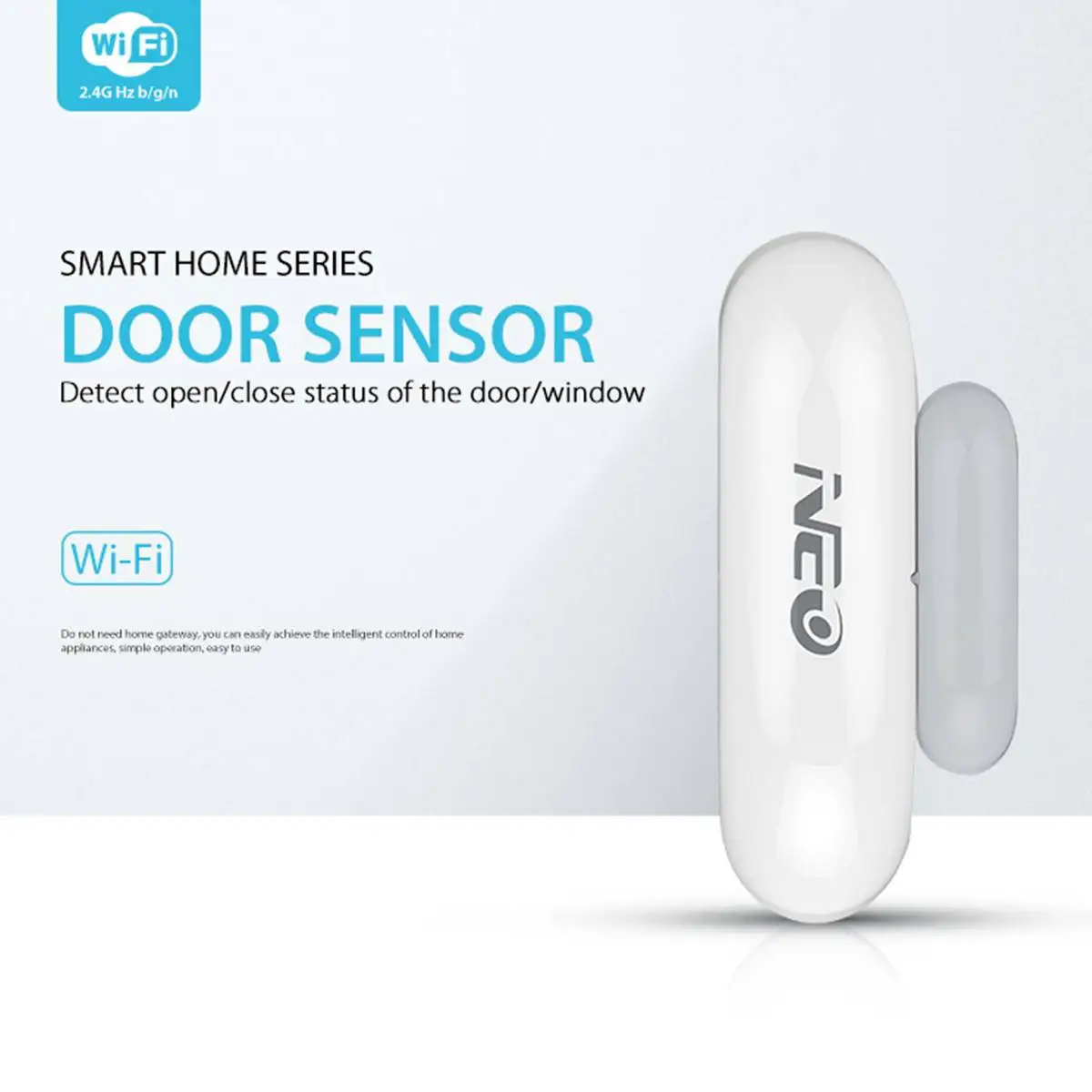 

Wireless 2.4GHz Smart WiFi Door Window Sensor Home Security System Detector Battery Powered Alarm Device Compact