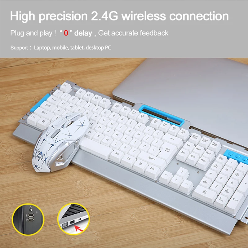 2.4g беспроводное устройство мультимедиа Эргономичный Usb игровая клавиатура Мышь
